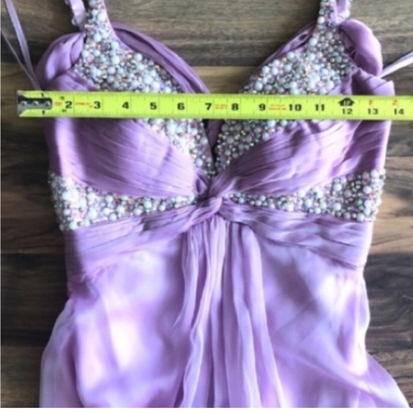 BNWT La Femme beaded chiffon gown - Picture 6 of 9